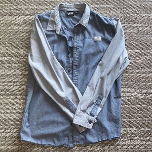 Vans chambray denim button down shirt. Size L.